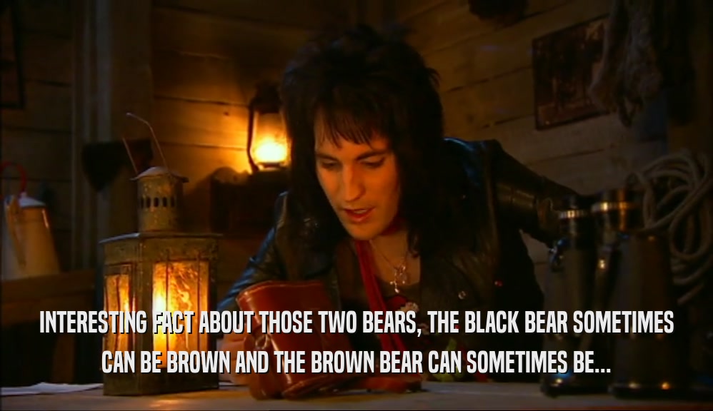INTERESTING FACT ABOUT THOSE TWO BEARS, THE BLACK BEAR SOMETIMES CAN BE BROWN AND THE BROWN BEAR CAN SOMETIMES BE... 