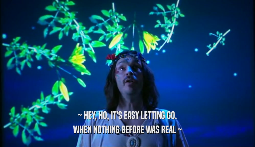 ~ HEY, HO, IT'S EASY LETTING GO. WHEN NOTHING BEFORE WAS REAL ~ 