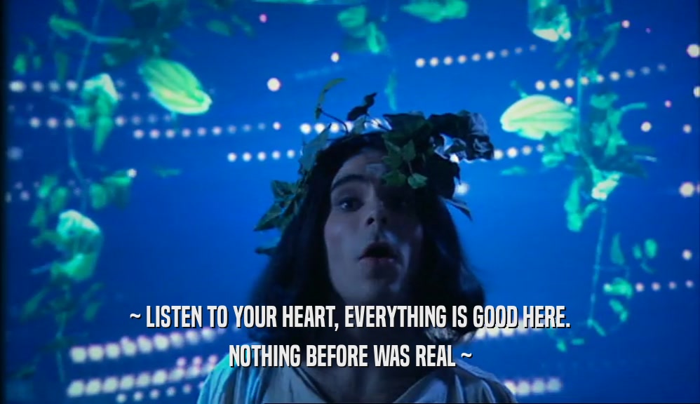 ~ LISTEN TO YOUR HEART, EVERYTHING IS GOOD HERE. NOTHING BEFORE WAS REAL ~ 
