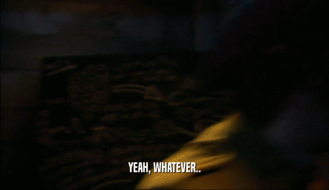 YEAH, WHATEVER..  