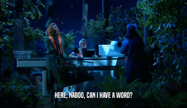 HERE, NABOO, CAN I HAVE A WORD?
  