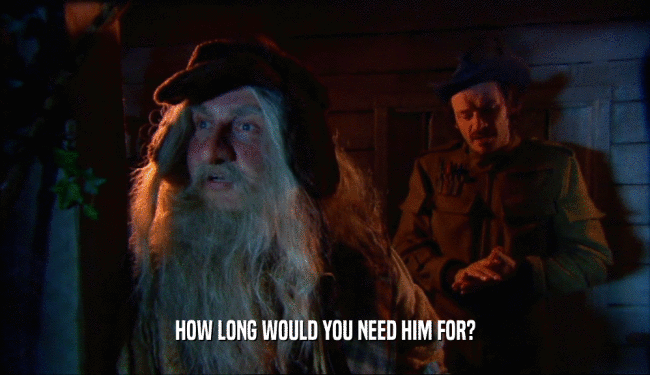 HOW LONG WOULD YOU NEED HIM FOR?  