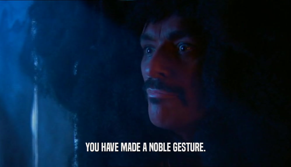 YOU HAVE MADE A NOBLE GESTURE.  