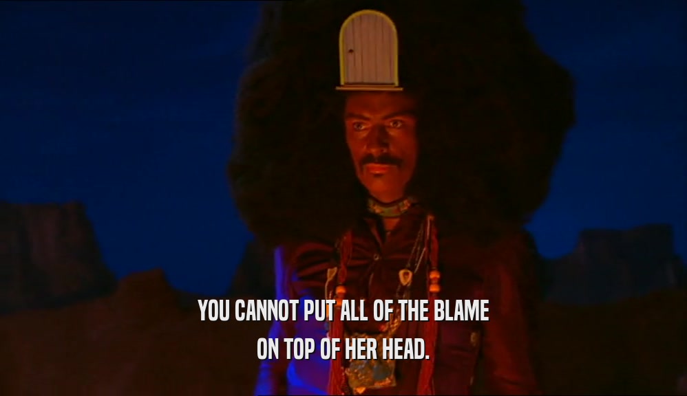 YOU CANNOT PUT ALL OF THE BLAME ON TOP OF HER HEAD. 
