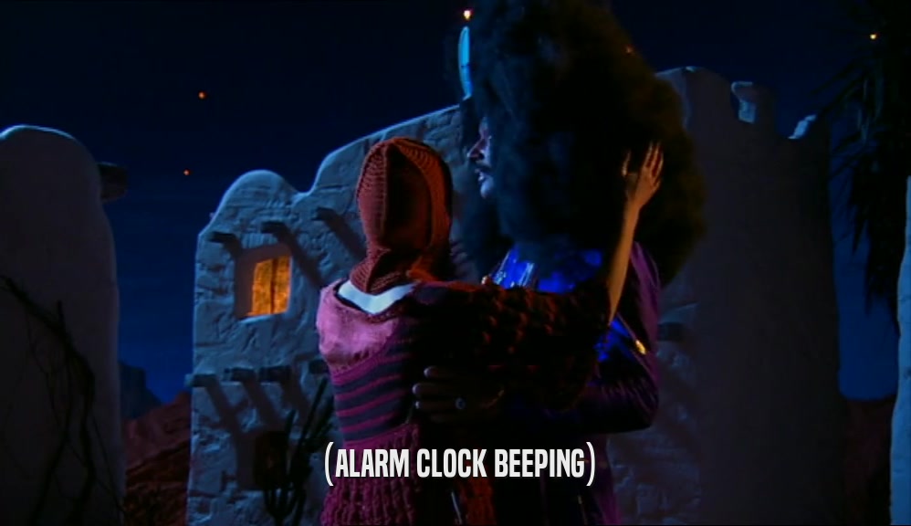 (ALARM CLOCK BEEPING)  