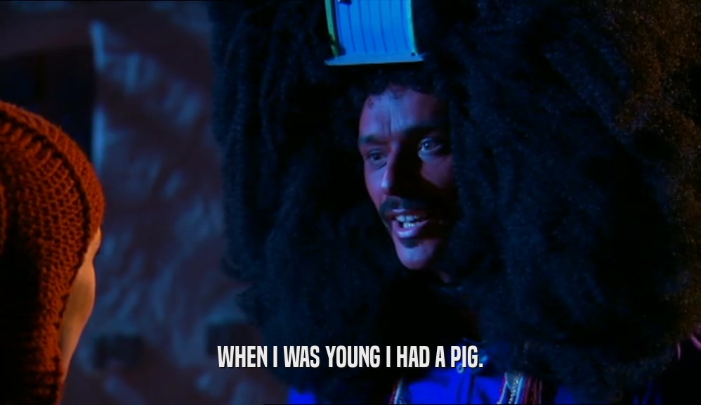 WHEN I WAS YOUNG I HAD A PIG.  
