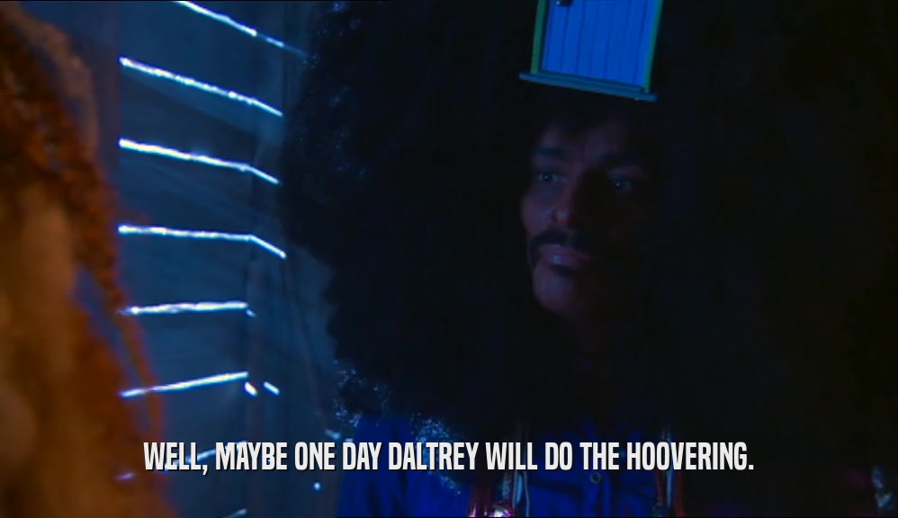 WELL, MAYBE ONE DAY DALTREY WILL DO THE HOOVERING.  