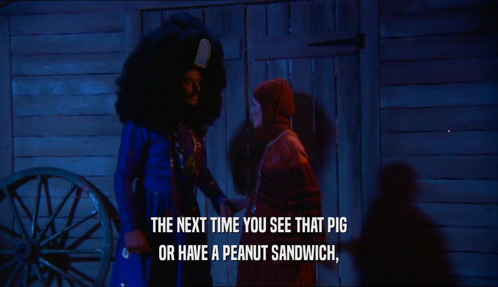 THE NEXT TIME YOU SEE THAT PIG OR HAVE A PEANUT SANDWICH, 