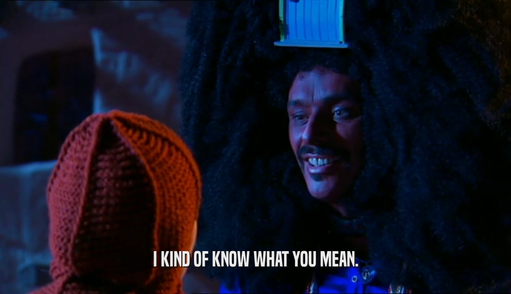 I KIND OF KNOW WHAT YOU MEAN.  
