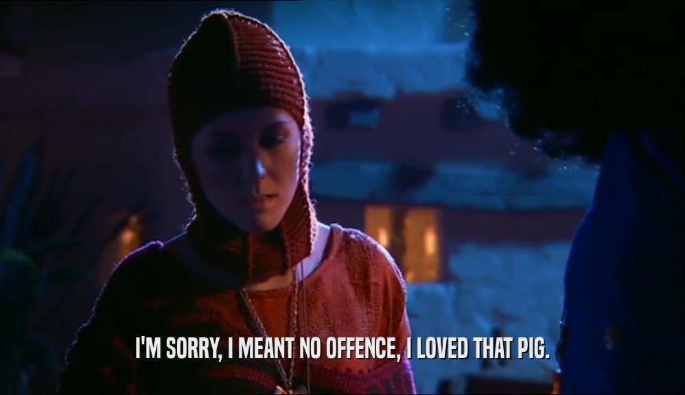 I'M SORRY, I MEANT NO OFFENCE, I LOVED THAT PIG.  