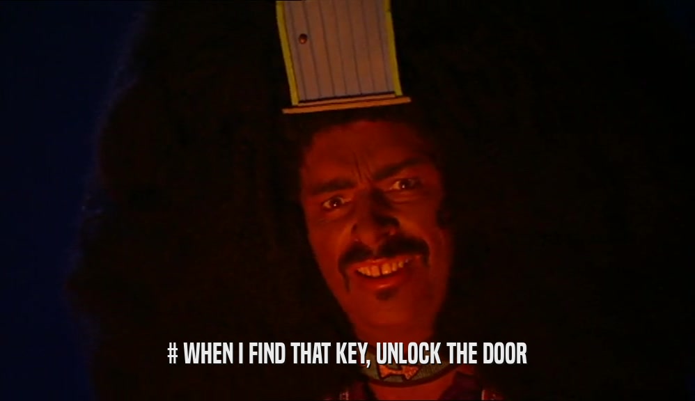 # WHEN I FIND THAT KEY, UNLOCK THE DOOR
  
