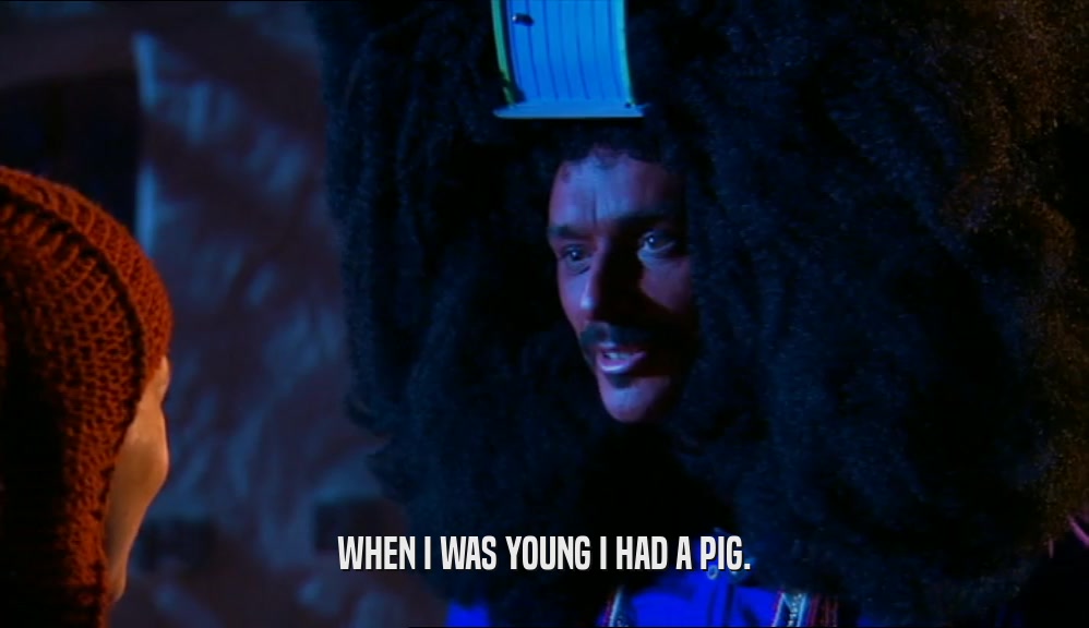 WHEN I WAS YOUNG I HAD A PIG.  