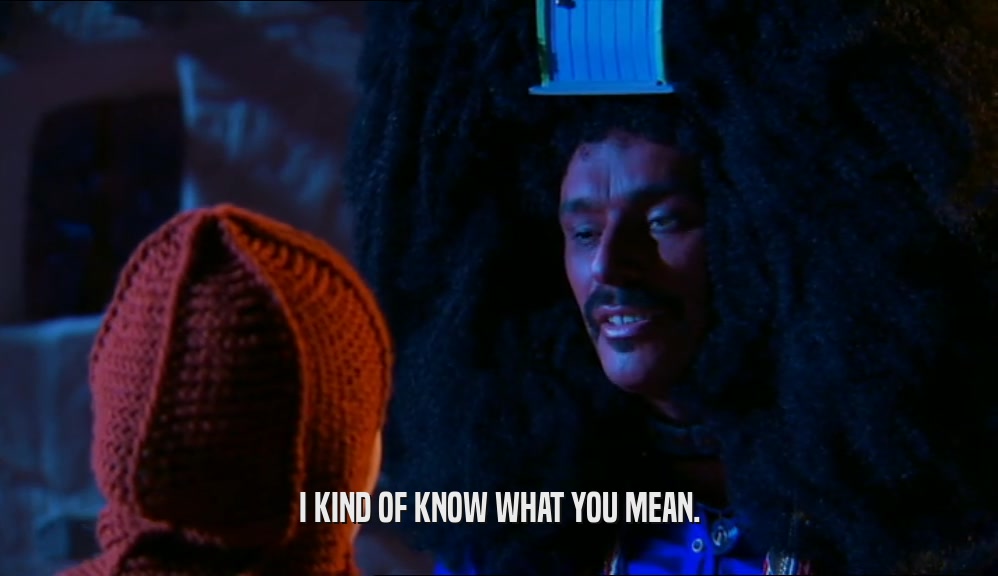 I KIND OF KNOW WHAT YOU MEAN.  