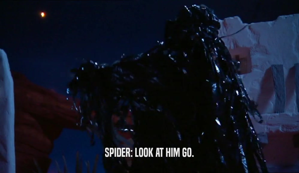 SPIDER: LOOK AT HIM GO.  