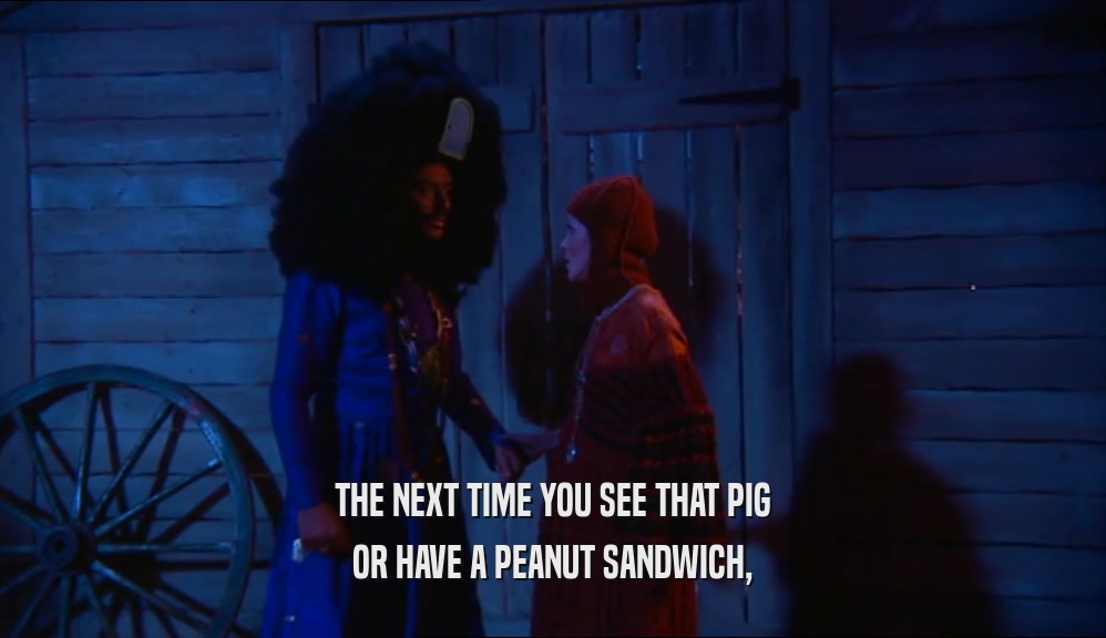 THE NEXT TIME YOU SEE THAT PIG OR HAVE A PEANUT SANDWICH, 