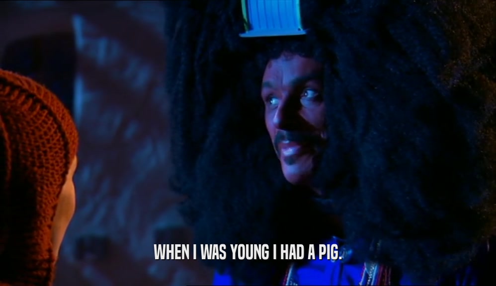 WHEN I WAS YOUNG I HAD A PIG.  