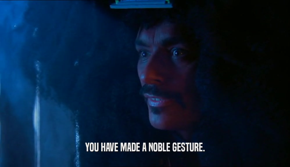 YOU HAVE MADE A NOBLE GESTURE.  