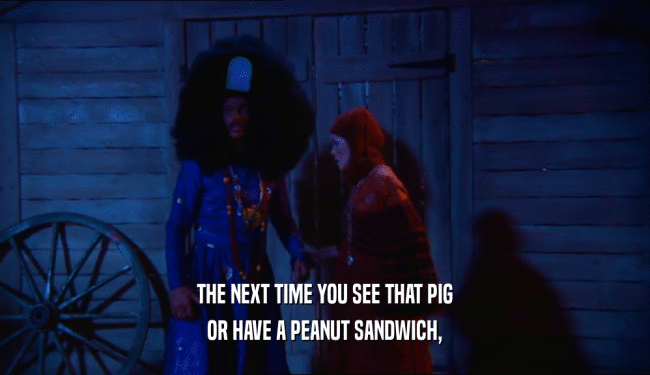 THE NEXT TIME YOU SEE THAT PIG OR HAVE A PEANUT SANDWICH, 