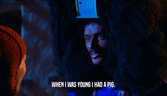 WHEN I WAS YOUNG I HAD A PIG.  