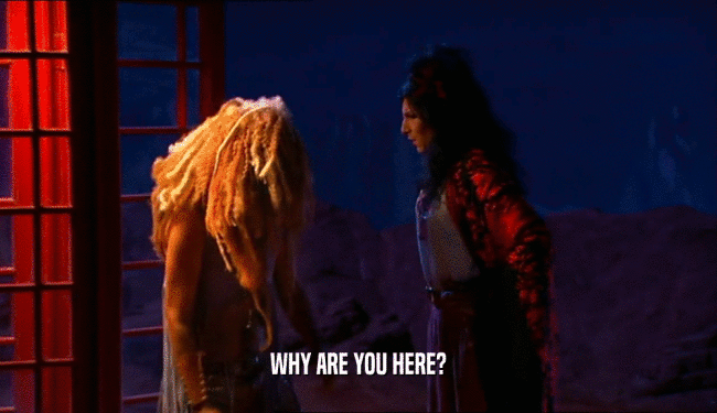 WHY ARE YOU HERE?  