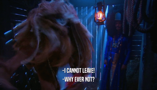 -I CANNOT LEAVE! -WHY EVER NOT? 