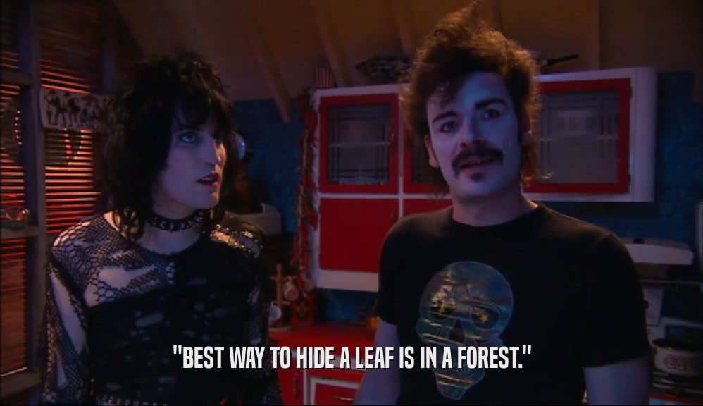 ''BEST WAY TO HIDE A LEAF IS IN A FOREST.''  