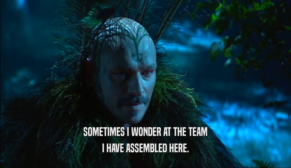 SOMETIMES I WONDER AT THE TEAM I HAVE ASSEMBLED HERE. 