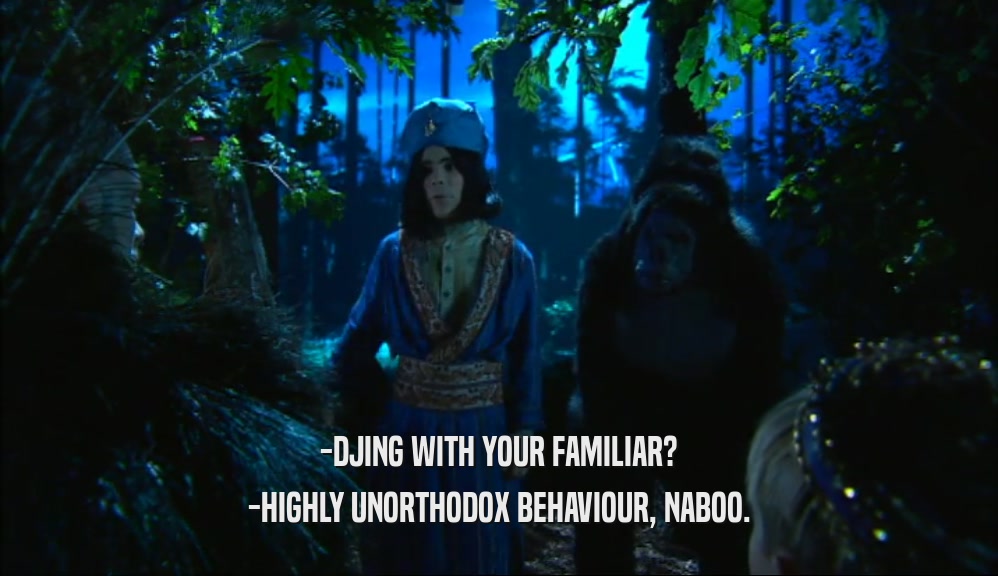 -DJING WITH YOUR FAMILIAR? -HIGHLY UNORTHODOX BEHAVIOUR, NABOO. 