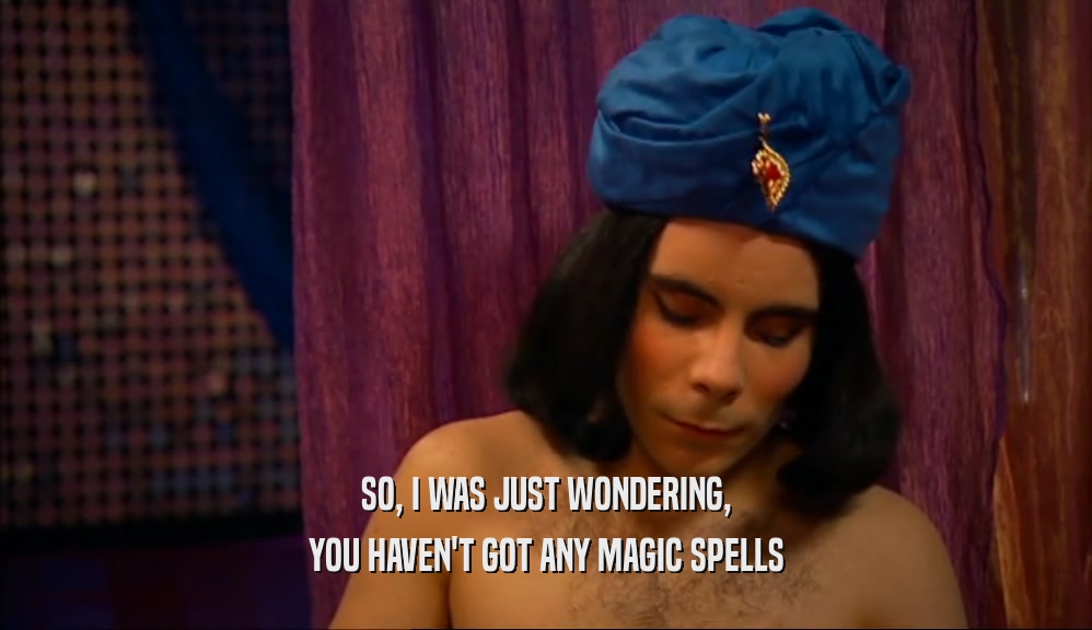 SO, I WAS JUST WONDERING, YOU HAVEN'T GOT ANY MAGIC SPELLS 