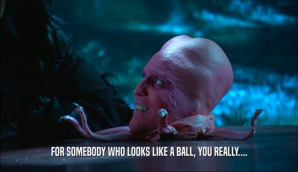 FOR SOMEBODY WHO LOOKS LIKE A BALL, YOU REALLY....  
