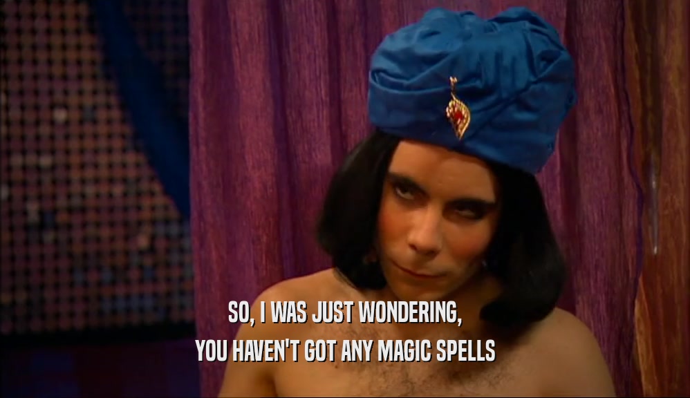 SO, I WAS JUST WONDERING, YOU HAVEN'T GOT ANY MAGIC SPELLS 
