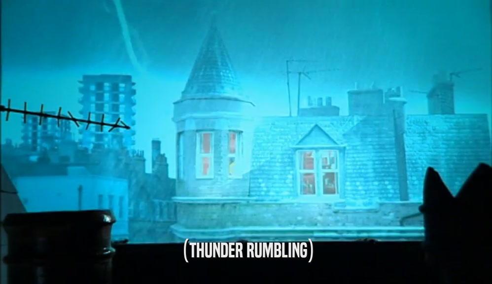 (THUNDER RUMBLING)  