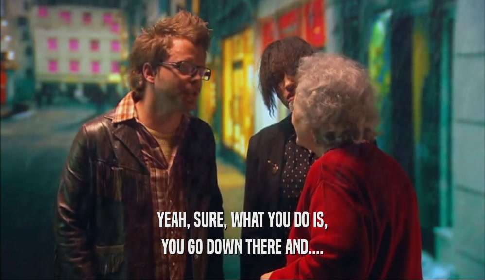 YEAH, SURE, WHAT YOU DO IS, YOU GO DOWN THERE AND.... 