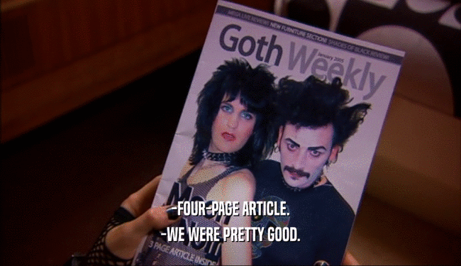 -FOUR-PAGE ARTICLE.
 -WE WERE PRETTY GOOD.
 