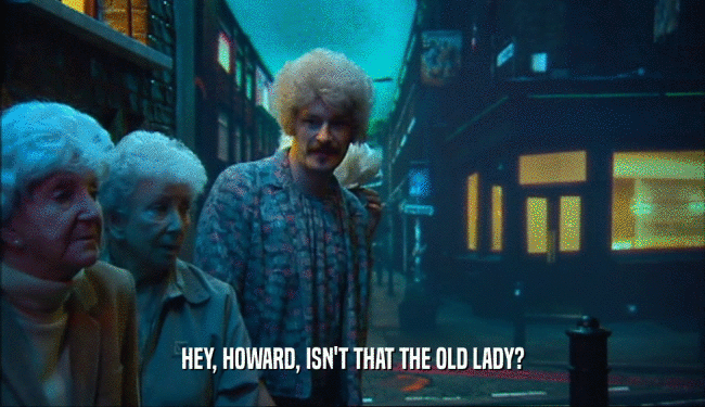 HEY, HOWARD, ISN'T THAT THE OLD LADY?
  