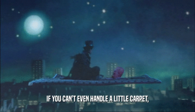 IF YOU CAN'T EVEN HANDLE A LITTLE CARPET,  