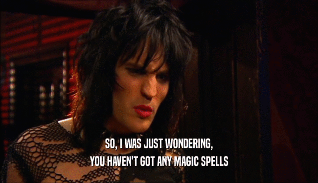 SO, I WAS JUST WONDERING, YOU HAVEN'T GOT ANY MAGIC SPELLS 