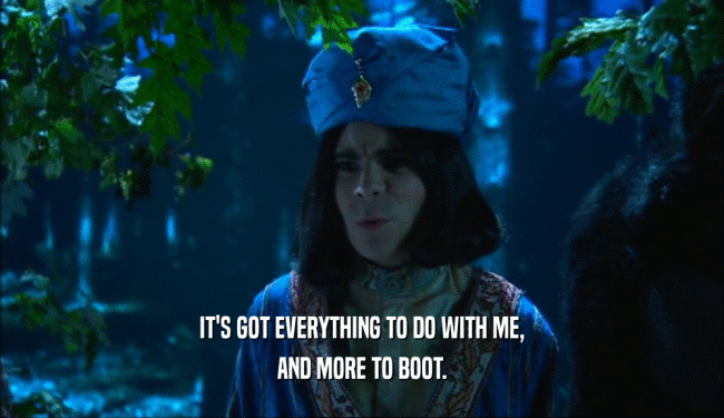 IT'S GOT EVERYTHING TO DO WITH ME, AND MORE TO BOOT. 
