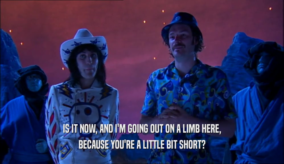 IS IT NOW, AND I'M GOING OUT ON A LIMB HERE, BECAUSE YOU'RE A LITTLE BIT SHORT? 