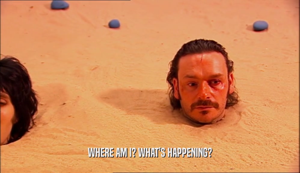 WHERE AM I? WHAT'S HAPPENING?  