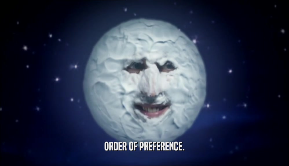 ORDER OF PREFERENCE.  
