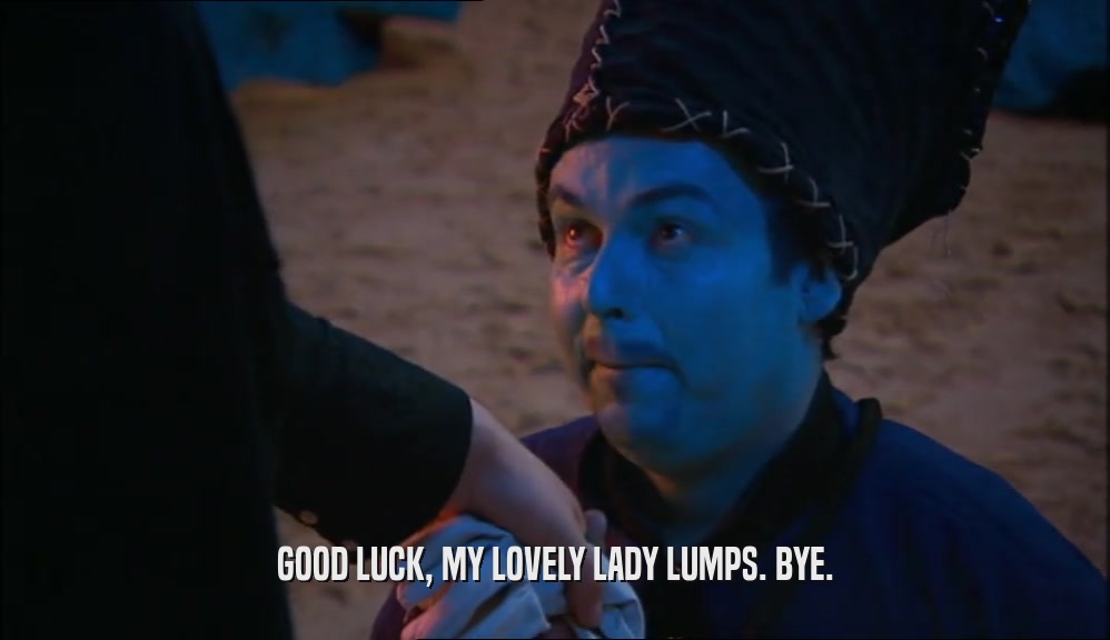 GOOD LUCK, MY LOVELY LADY LUMPS. BYE.  