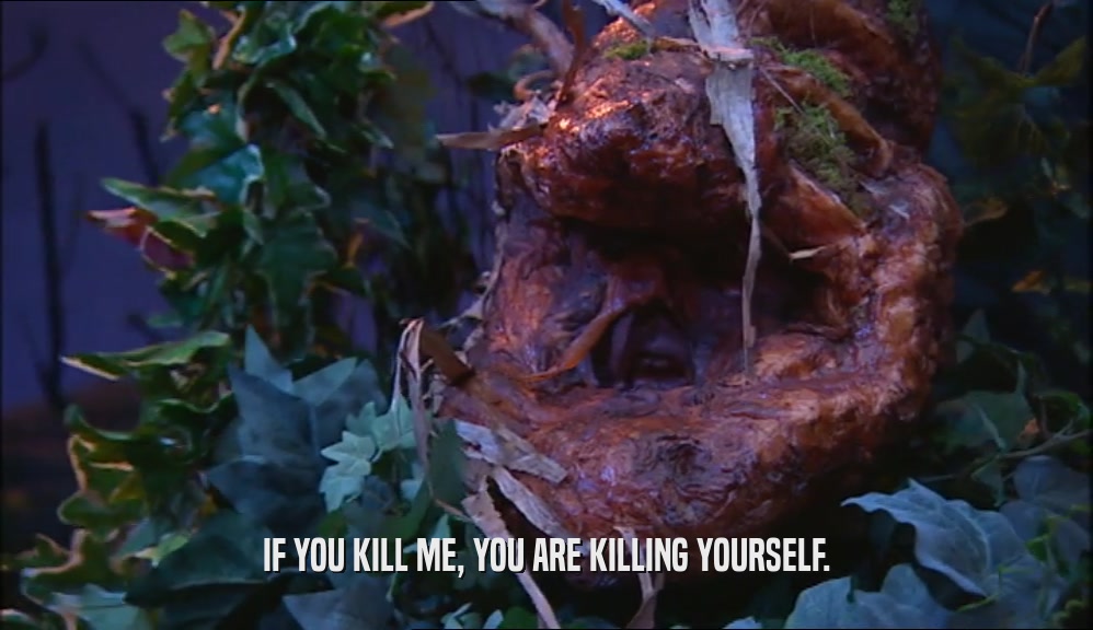 IF YOU KILL ME, YOU ARE KILLING YOURSELF.
  