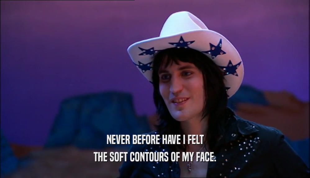 NEVER BEFORE HAVE I FELT THE SOFT CONTOURS OF MY FACE. 