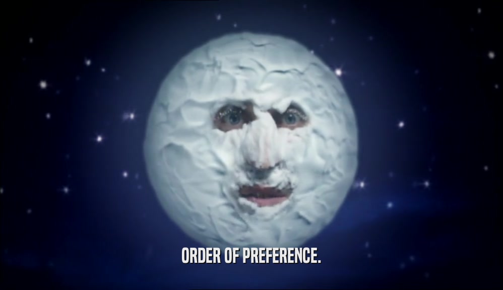ORDER OF PREFERENCE.  