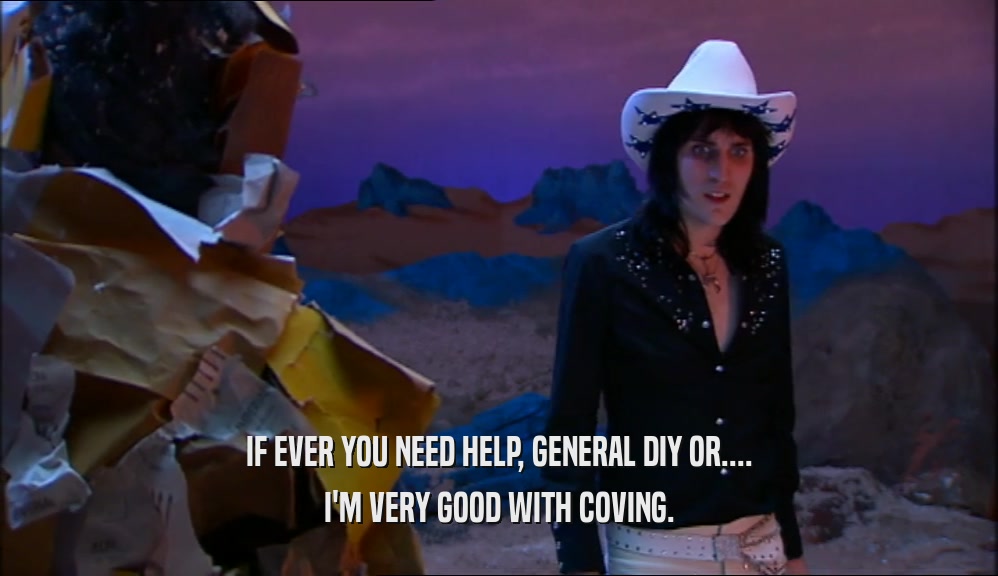 IF EVER YOU NEED HELP, GENERAL DIY OR.... I'M VERY GOOD WITH COVING. 