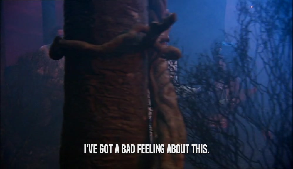 I'VE GOT A BAD FEELING ABOUT THIS.  