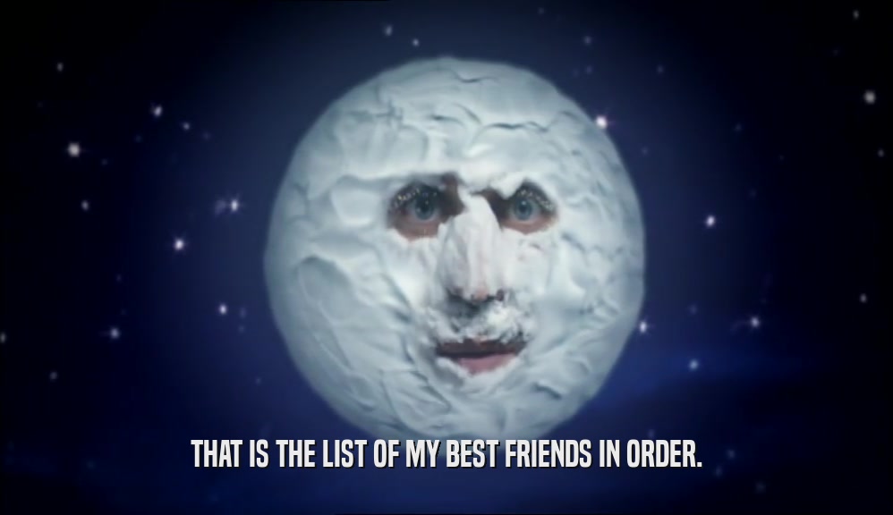 THAT IS THE LIST OF MY BEST FRIENDS IN ORDER.  