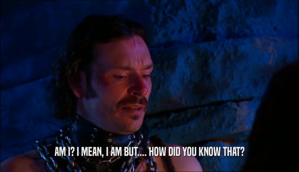 AM I? I MEAN, I AM BUT.... HOW DID YOU KNOW THAT?  