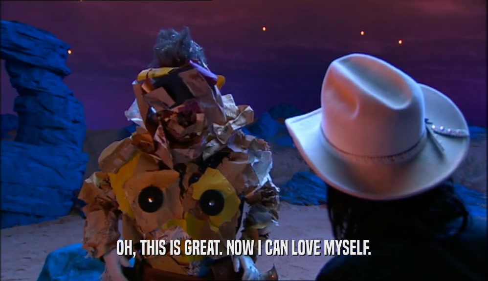 OH, THIS IS GREAT. NOW I CAN LOVE MYSELF.  
